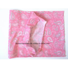 OEM Produce China Factory Pink Paisley Impreso Bufanda multifuncional Multifuncional